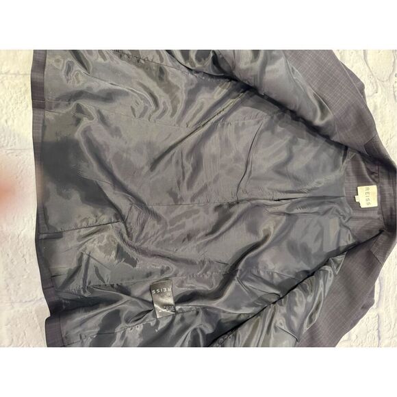 Reiss Raffy Jon checked plum ladies suit blazer size US 8 / UK 12 EUC - Picture 7 of 9